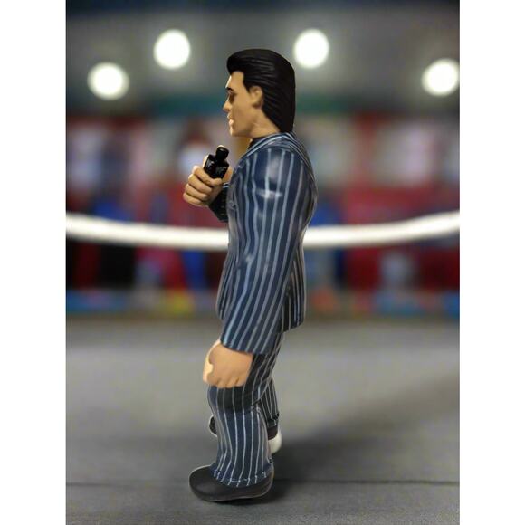 1999 Jakks WWE WWF Rare Shane McMahon Blue Pinstripe Suit Wrestling Figure w/Mic - Picture 4 of 5